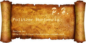 Politzer Hortenzia névjegykártya